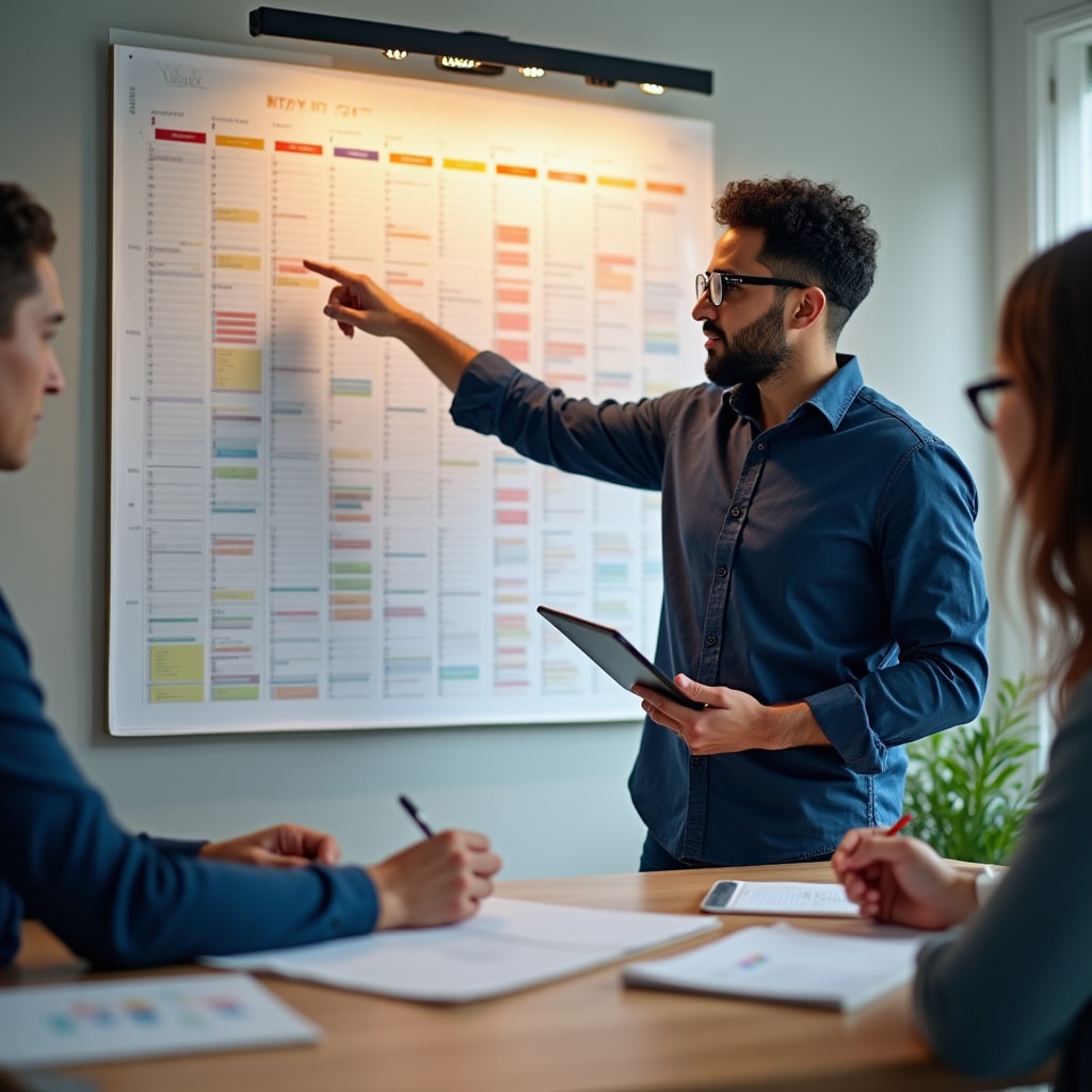 Session de planification et gestion du temps avec outils visuels